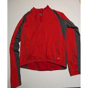 Novara Mens Cycling Jersey Red Grey Long Sleeve Quarter Zip Bike Shirt Medium